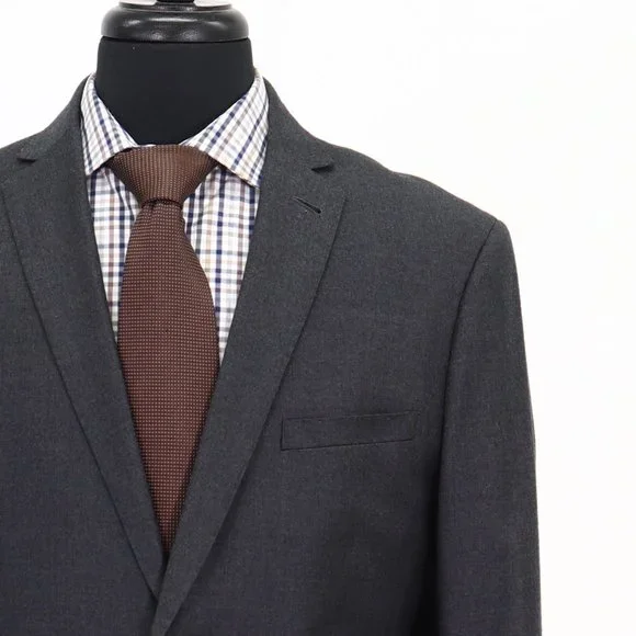 Frank & Oak 42R Gray Solid 2-Button Sport Coat Blazer Jacket G111